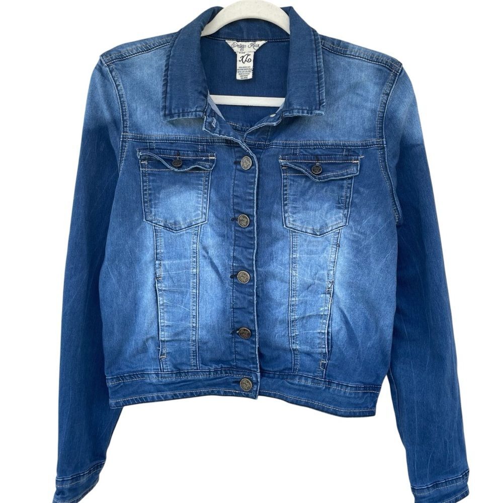 Indigo Rein Denim Button Up Jacket Layering Piece  XL